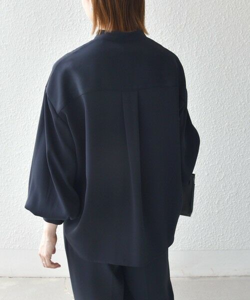 SHIPS / シップス シャツ・ブラウス | 《予約》SHIPS any:〈手洗い可能〉リボン モチーフ スタンドカラー シャツ ブラウス［NAVY BLUE］ | 詳細29