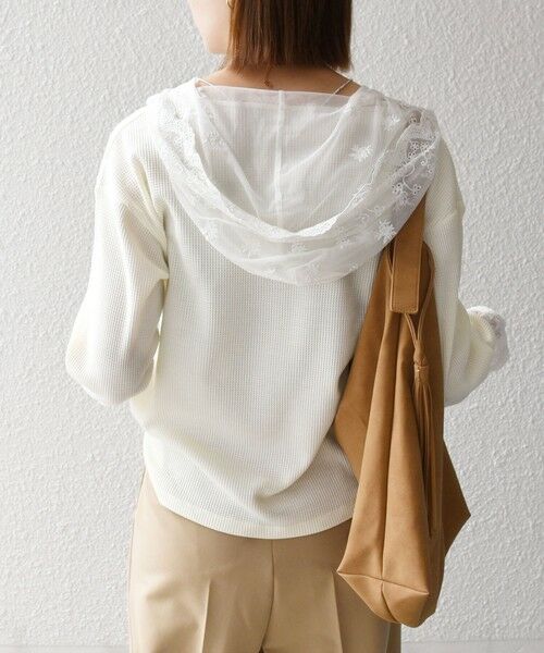 SHIPS / シップス カットソー | 《予約》SHIPS any:〈洗濯機可能〉ワッフル レース フーディー プルオーバー | 詳細5