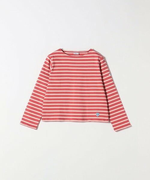 SHIPS / シップス カットソー | ORCIVAL:〈手洗い可能〉クルーネック ボーダー ロングスリーブ プルオーバー（ピンク）