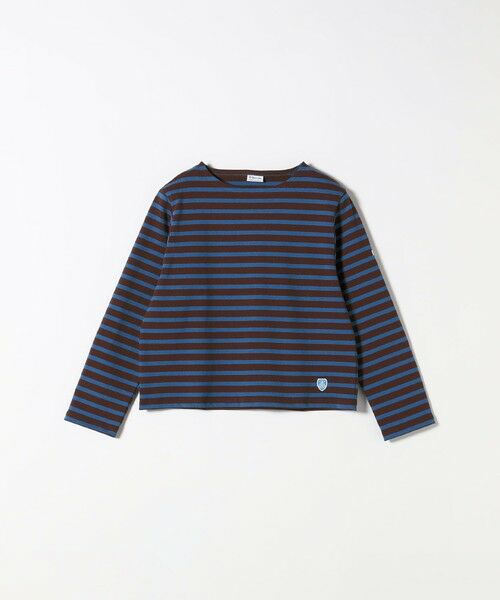 SHIPS / シップス カットソー | ORCIVAL:〈手洗い可能〉クルーネック ボーダー ロングスリーブ プルオーバー（ブルー）