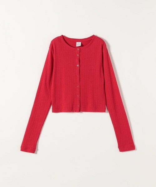 SHIPS / シップス カーディガン・ボレロ | Healthknit:〈洗濯機可能〉アイレット コンパクト カーディガン（レッド）