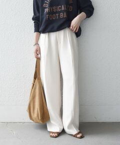 SHIPS / シップス スラックス・ドレスパンツ | 《予約》SHIPS any:〈洗濯機可能〉ウエスト ボタン 2タック セミワイド パンツ［NAVY BLUE］