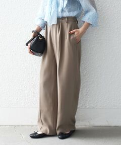 SHIPS / シップス スラックス・ドレスパンツ | 《予約》SHIPS any:〈洗濯機可能〉ウエスト ボタン 2タック セミワイド パンツ［NAVY BLUE］