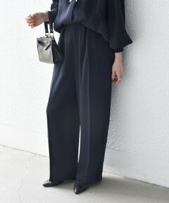 SHIPS / シップス スラックス・ドレスパンツ | 《予約》SHIPS any:〈洗濯機可能〉ウエスト ボタン 2タック セミワイド パンツ［NAVY BLUE］