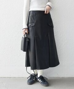SHIPS / シップス ロング・マキシ丈スカート | 〈洗濯機可能〉フラップ ポケット Aライン タック スカート