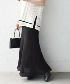 SHIPS / シップス ロング・マキシ丈スカート | 《予約》SHIPS any:〈洗濯機可能〉メッシュ ナロー スカート 26AW