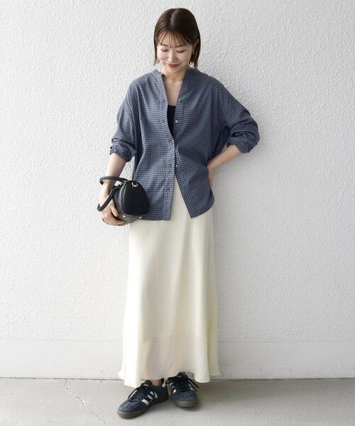 SHIPS / シップス ロング・マキシ丈スカート | 《予約》SHIPS any:〈洗濯機可能〉メッシュ ナロー スカート 26AW | 詳細1