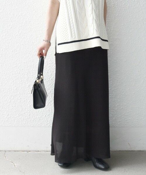SHIPS / シップス ロング・マキシ丈スカート | 《予約》SHIPS any:〈洗濯機可能〉メッシュ ナロー スカート 26AW | 詳細10