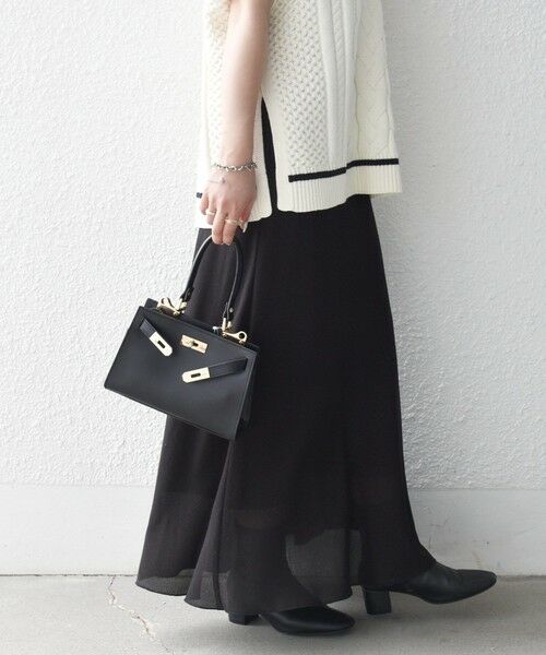 SHIPS / シップス ロング・マキシ丈スカート | 《予約》SHIPS any:〈洗濯機可能〉メッシュ ナロー スカート 26AW | 詳細12