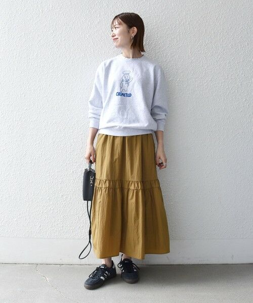 SHIPS / シップス ロング・マキシ丈スカート | 《予約》SHIPS any:〈洗濯機可能〉ウエスト リブ ギャザー スカート［NAVY BLUE］ | 詳細1