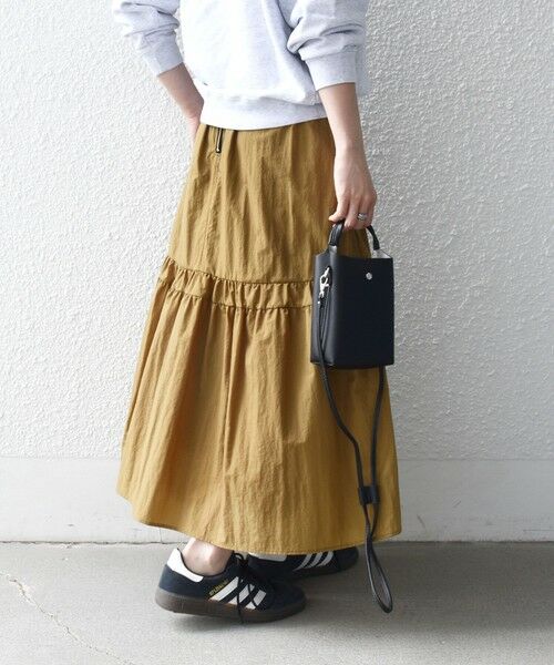 SHIPS / シップス ロング・マキシ丈スカート | 《予約》SHIPS any:〈洗濯機可能〉ウエスト リブ ギャザー スカート［NAVY BLUE］ | 詳細5