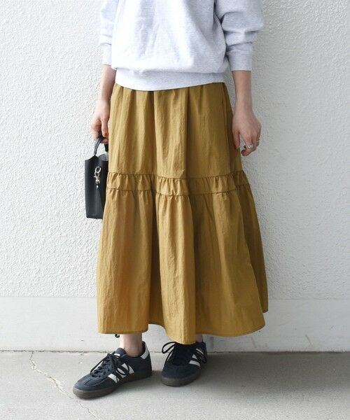 SHIPS / シップス ロング・マキシ丈スカート | 《予約》SHIPS any:〈洗濯機可能〉ウエスト リブ ギャザー スカート［NAVY BLUE］ | 詳細6