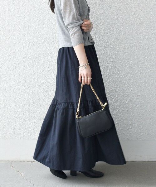 SHIPS / シップス ロング・マキシ丈スカート | 《予約》SHIPS any:〈洗濯機可能〉ウエスト リブ ギャザー スカート［NAVY BLUE］ | 詳細20