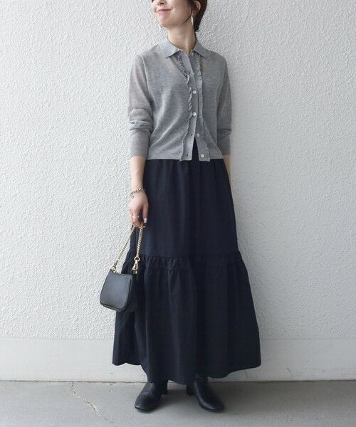 SHIPS / シップス ロング・マキシ丈スカート | 《予約》SHIPS any:〈洗濯機可能〉ウエスト リブ ギャザー スカート［NAVY BLUE］ | 詳細16