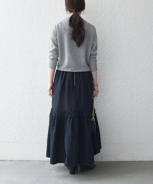 SHIPS / シップス ロング・マキシ丈スカート | 《予約》SHIPS any:〈洗濯機可能〉ウエスト リブ ギャザー スカート［NAVY BLUE］ | 詳細17