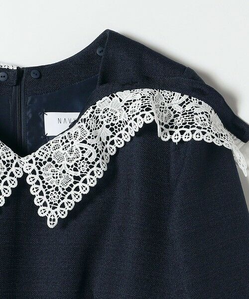 SHIPS / シップス ロング・マキシ丈ワンピース | 《予約》SHIPS any:〈洗濯機可能〉レースカラー ロング スリーブ ワンピース［NAVY BLUE］ | 詳細24