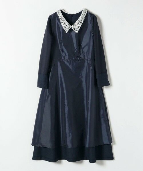 SHIPS / シップス ロング・マキシ丈ワンピース | 《予約》SHIPS any:〈洗濯機可能〉レースカラー ロング スリーブ ワンピース［NAVY BLUE］ | 詳細30