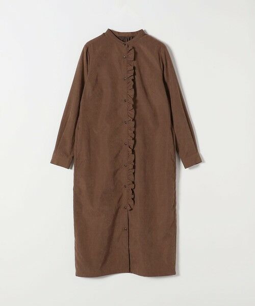 SHIPS / シップス ロング・マキシ丈ワンピース | 《予約》SHIPS any:〈洗濯機可能〉ピーチスキン フリル バンドカラー シャツ ワンピース | 詳細7