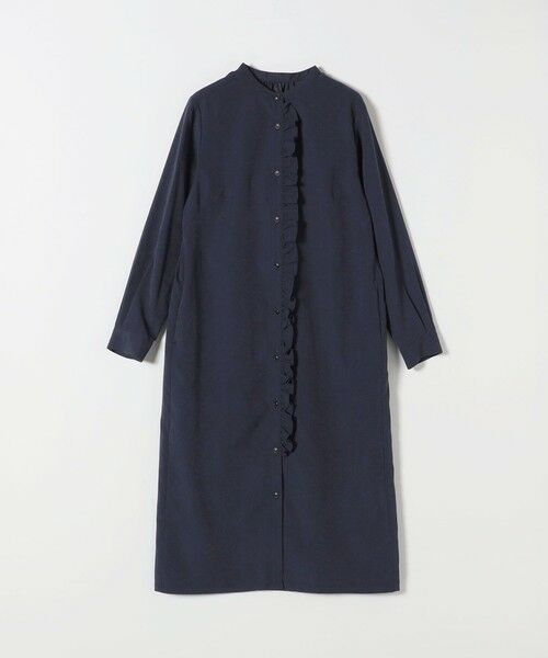 SHIPS / シップス ロング・マキシ丈ワンピース | 《予約》SHIPS any:〈洗濯機可能〉ピーチスキン フリル バンドカラー シャツ ワンピース | 詳細22