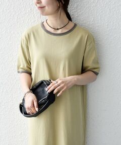 SHIPS / シップス ロング・マキシ丈ワンピース | SHIPS any:〈洗濯機可能〉バイカラー クルーネック TEE ワンピース
