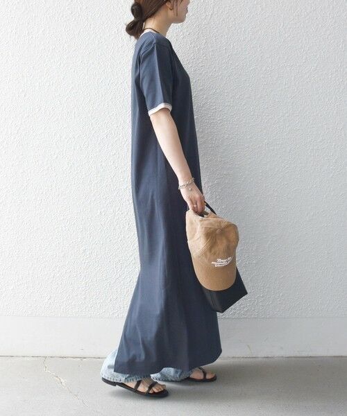 SHIPS / シップス ロング・マキシ丈ワンピース | SHIPS any:〈洗濯機可能〉バイカラー クルーネック TEE ワンピース | 詳細2