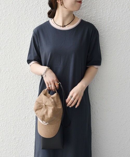 SHIPS / シップス ロング・マキシ丈ワンピース | SHIPS any:〈洗濯機可能〉バイカラー クルーネック TEE ワンピース | 詳細5