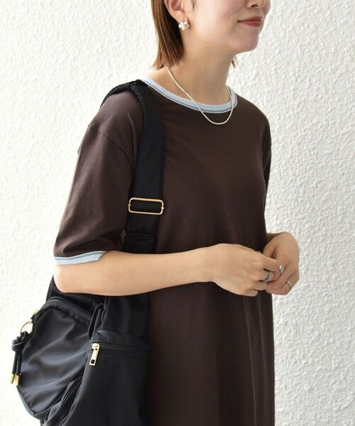 SHIPS / シップス ロング・マキシ丈ワンピース | SHIPS any:〈洗濯機可能〉バイカラー クルーネック TEE ワンピース | 詳細14