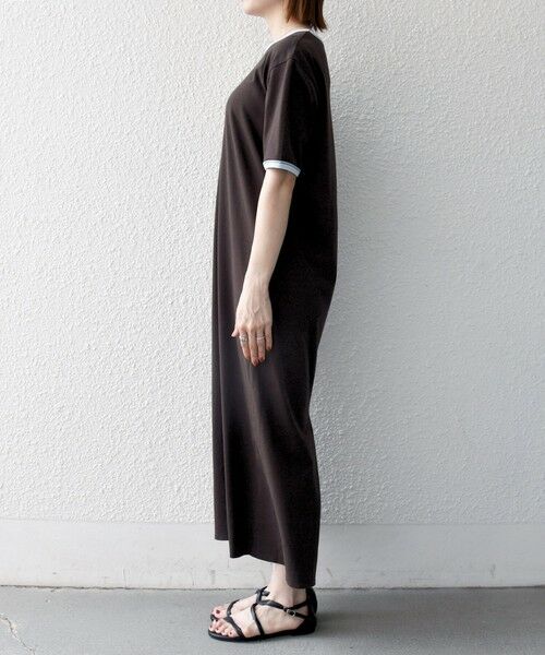 SHIPS / シップス ロング・マキシ丈ワンピース | SHIPS any:〈洗濯機可能〉バイカラー クルーネック TEE ワンピース | 詳細18