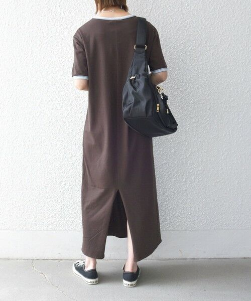 SHIPS / シップス ロング・マキシ丈ワンピース | SHIPS any:〈洗濯機可能〉バイカラー クルーネック TEE ワンピース | 詳細11