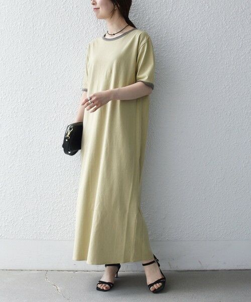 SHIPS / シップス ロング・マキシ丈ワンピース | SHIPS any:〈洗濯機可能〉バイカラー クルーネック TEE ワンピース | 詳細26