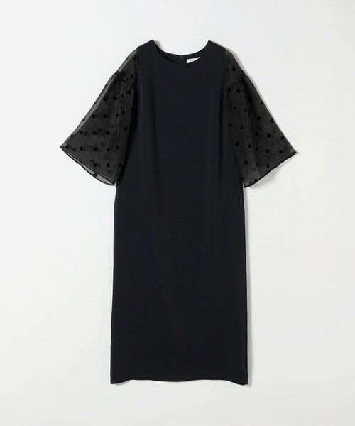 SHIPS / シップス ロング・マキシ丈ワンピース | 《予約》SHIPS any:〈手洗い可能〉シアー ドット コンビ ワンピース ［NAVY BLUE］ | 詳細22