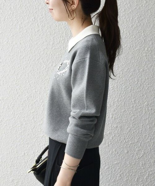 SHIPS / シップス ニット・セーター | 《予約》SHIPS any:〈手洗い可能〉ビジュー バイカラー コンパクト ニット プルオーバー | 詳細6