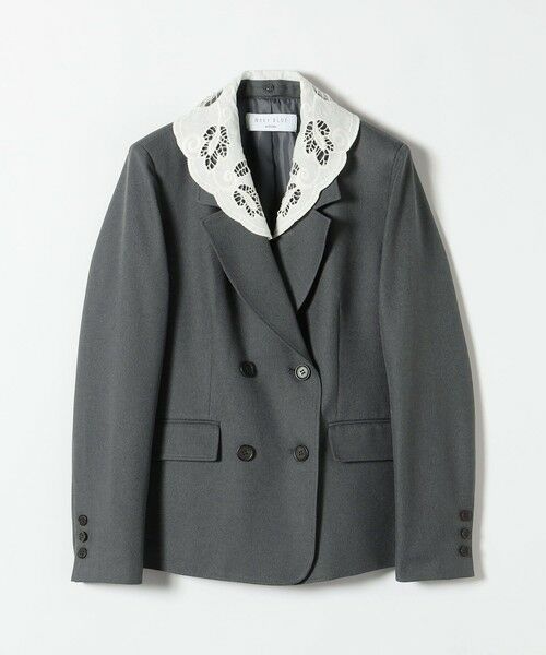 SHIPS / シップス テーラードジャケット | 《予約》SHIPS any:〈手洗い可能〉ウールライク レース カラー ジャケット［NAVY BLUE］ | 詳細9