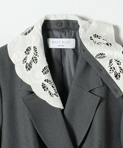 SHIPS / シップス テーラードジャケット | 《予約》SHIPS any:〈手洗い可能〉ウールライク レース カラー ジャケット［NAVY BLUE］ | 詳細11