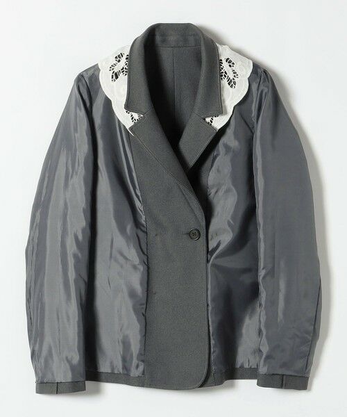SHIPS / シップス テーラードジャケット | 《予約》SHIPS any:〈手洗い可能〉ウールライク レース カラー ジャケット［NAVY BLUE］ | 詳細15