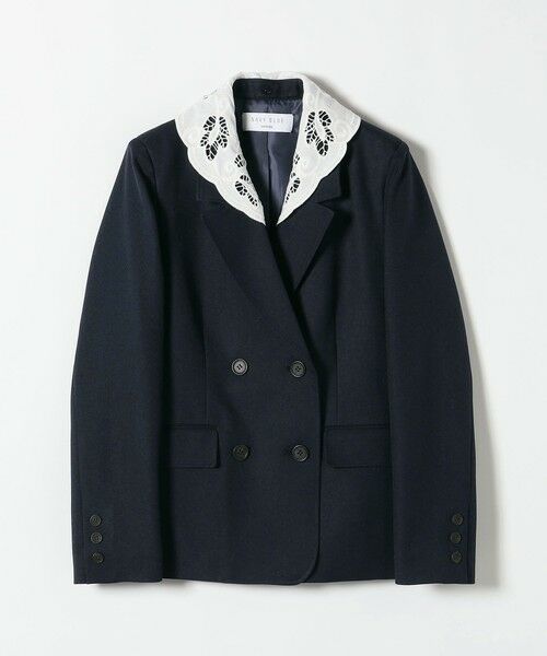 SHIPS / シップス テーラードジャケット | 《予約》SHIPS any:〈手洗い可能〉ウールライク レース カラー ジャケット［NAVY BLUE］ | 詳細20