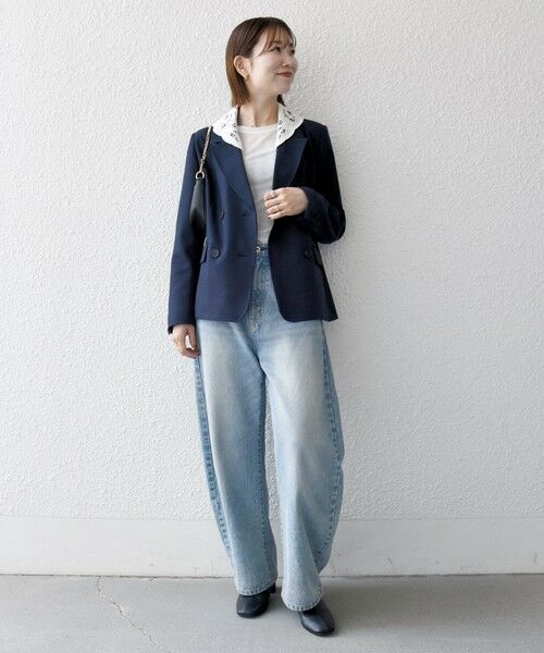SHIPS / シップス テーラードジャケット | 《予約》SHIPS any:〈手洗い可能〉ウールライク レース カラー ジャケット［NAVY BLUE］ | 詳細22