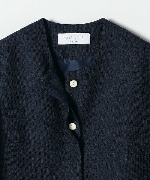 SHIPS / シップス ノーカラージャケット | 《予約》SHIPS any:〈手洗い可能〉パフ スリーブ ノーカラー ジャケット［NAVY BLUE］ | 詳細16