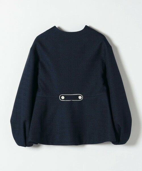 SHIPS / シップス ノーカラージャケット | 《予約》SHIPS any:〈手洗い可能〉パフ スリーブ ノーカラー ジャケット［NAVY BLUE］ | 詳細20