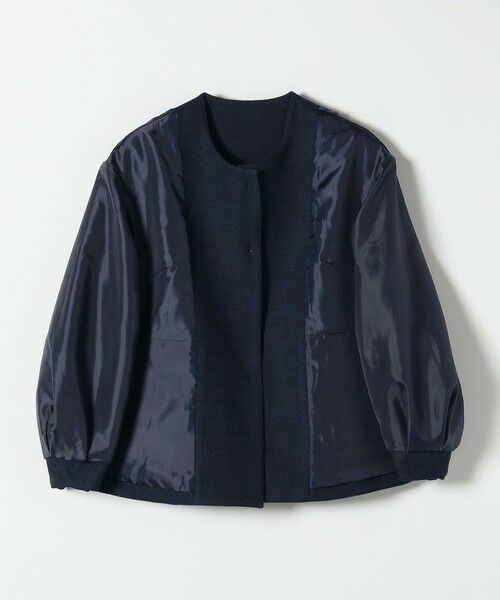 SHIPS / シップス ノーカラージャケット | 《予約》SHIPS any:〈手洗い可能〉パフ スリーブ ノーカラー ジャケット［NAVY BLUE］ | 詳細22