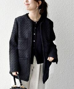 SHIPS / シップス ノーカラージャケット | 《予約》SHIPS any: ツイード ノーカラー ジャケット