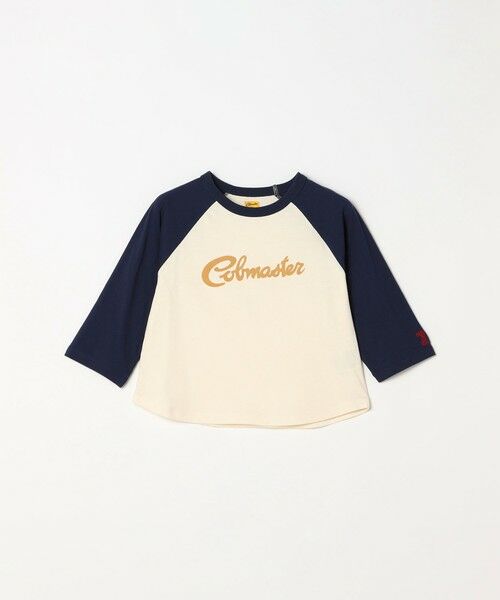 SHIPS / シップス Tシャツ | COBMASTER:〈洗濯機可能〉ロゴ プリント ロングスリーブTシャツ<KIDS>（ネイビー）
