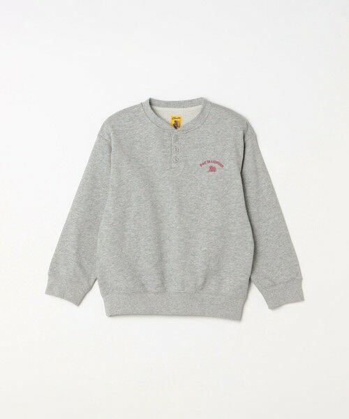 SHIPS / シップス スウェット | COBMASTER: 〈洗濯機可能〉ヘンリーネック プリント スウェット<KIDS>（ライトグレー）
