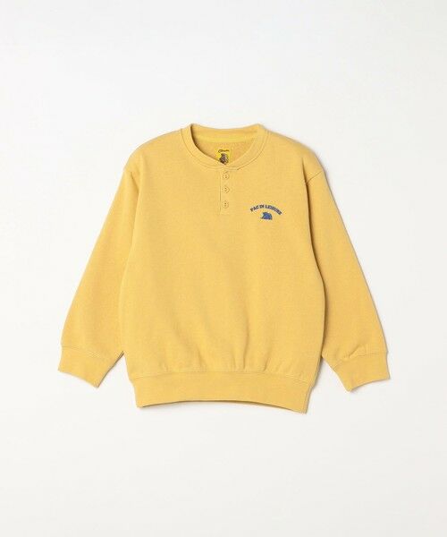 SHIPS / シップス スウェット | COBMASTER: 〈洗濯機可能〉ヘンリーネック プリント スウェット<KIDS>（ライトイエロー）