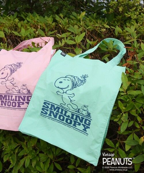 SHIPS / シップス トートバッグ | FRUIT OF THE LOOM: PEANUTS グラフィック トートバッグ<KIDS>（ライトグリーン）