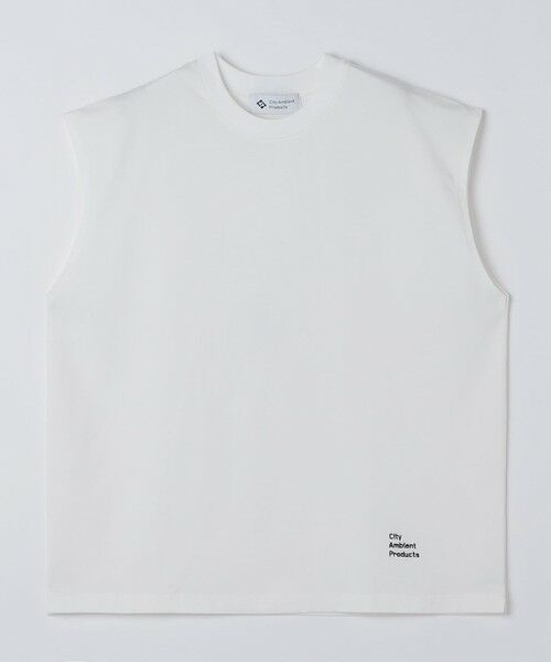SHIPS / シップス タンクトップ | WEB限定｜スリーブ レス ロゴ Tシャツ（ホワイト）