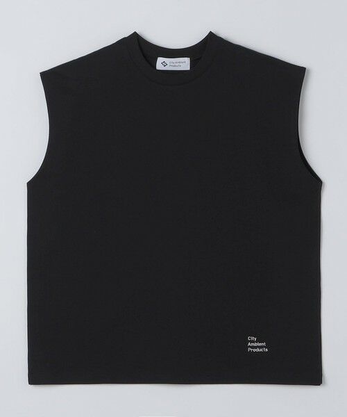 SHIPS / シップス タンクトップ | WEB限定｜スリーブ レス ロゴ Tシャツ（ブラック）