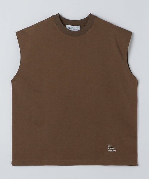 SHIPS / シップス タンクトップ | WEB限定｜スリーブ レス ロゴ Tシャツ（ブラウン）