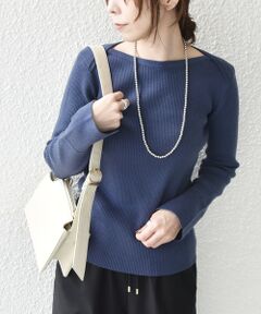 SHIPS / シップス ニット・セーター | 《予約》〈手洗い可能〉ボートネック デザイン リブ ニット◆