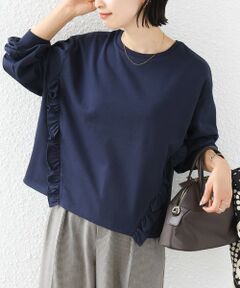 SHIPS / シップス Tシャツ | 《予約》【WEB限定】〈洗濯機可能〉オーガニックコットン フリル ロングスリーブ TEE
